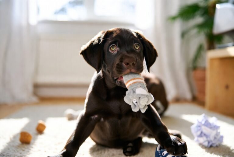 Why Do Puppies Bite So Much? Puppy chewing a toy during the teething stage