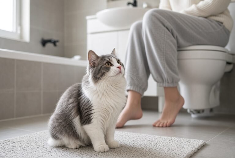 Why does my cat follow me to the bathroom?