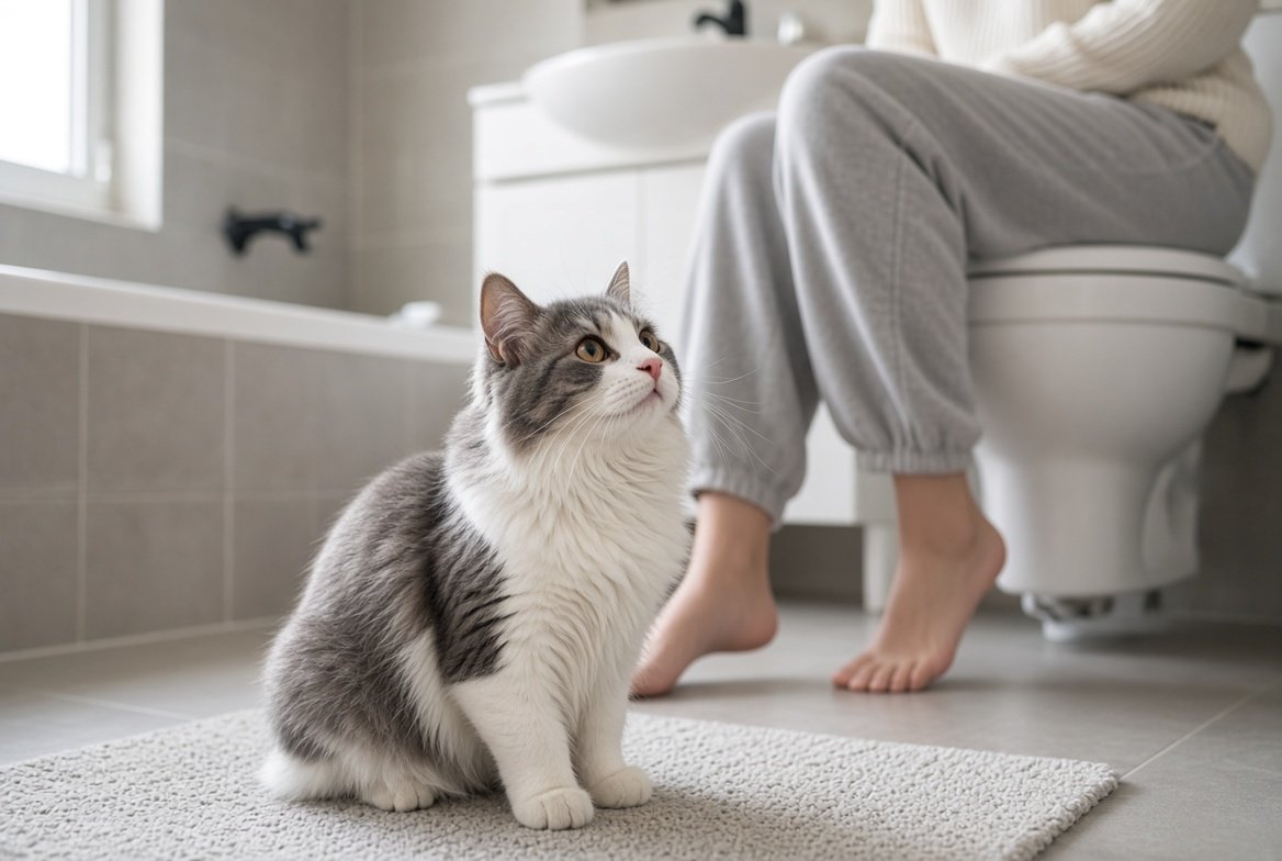Why does my cat follow me to the bathroom?