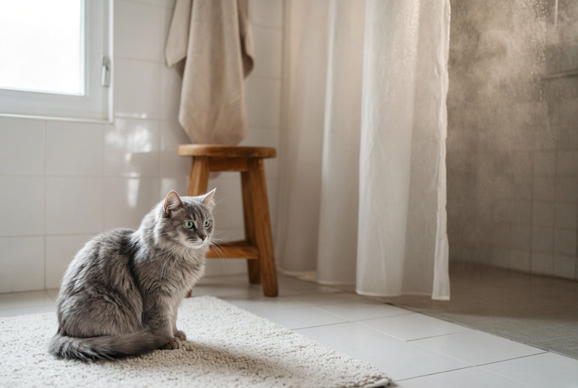 Why Does My Cat Sit in the Bathroom While I Shower?
