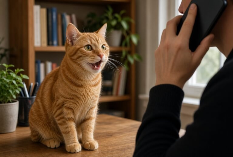 Why does my cat meow when I’m on the phone