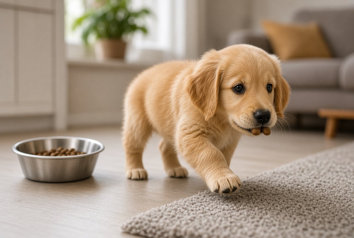 Why Does My Puppy Carry Food Away From the Bowl?